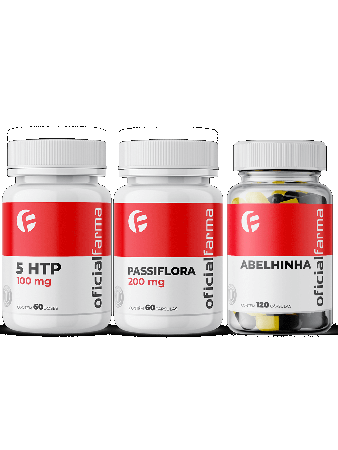 5 Htp 100Mg 60 C&aacute;psulas + Passiflora 200Mg 60 C&aacute;psulas + Termog&ecirc;nico Abelhinha 120 C&aacute;psulas