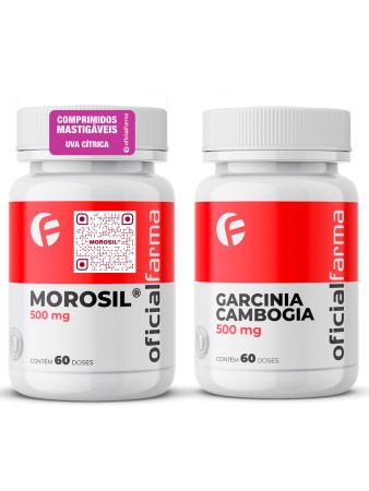 Morosil&reg; 500mg 60 Doses Mastig&aacute;veis + Garcinia Cambogia 500mg 60 Doses
