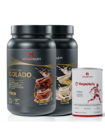 Whey Protein Isolado Chocolate + Whey Baunilha + Regepepty Sem Sabor