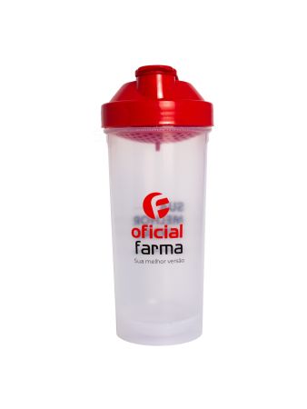 Coqueteleira Transparente e Vermelha 600mL