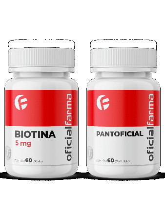 Biotina 5mg 60 Doses + Pantoficial 60 Caps