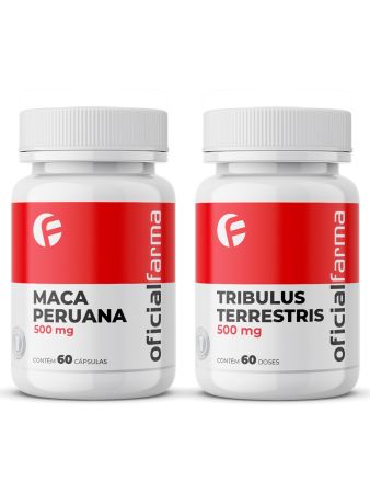 Maca Peruana 500Mg 60 Cápsulas + Tribulus Terrestris 500Mg 60 Doses (40% saponinas)