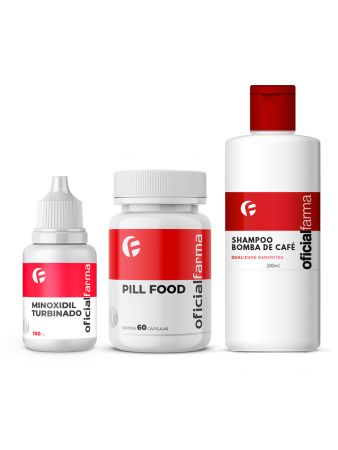 Minoxidil Turbinado + Pill Food + Shampoo Bomba De Café
